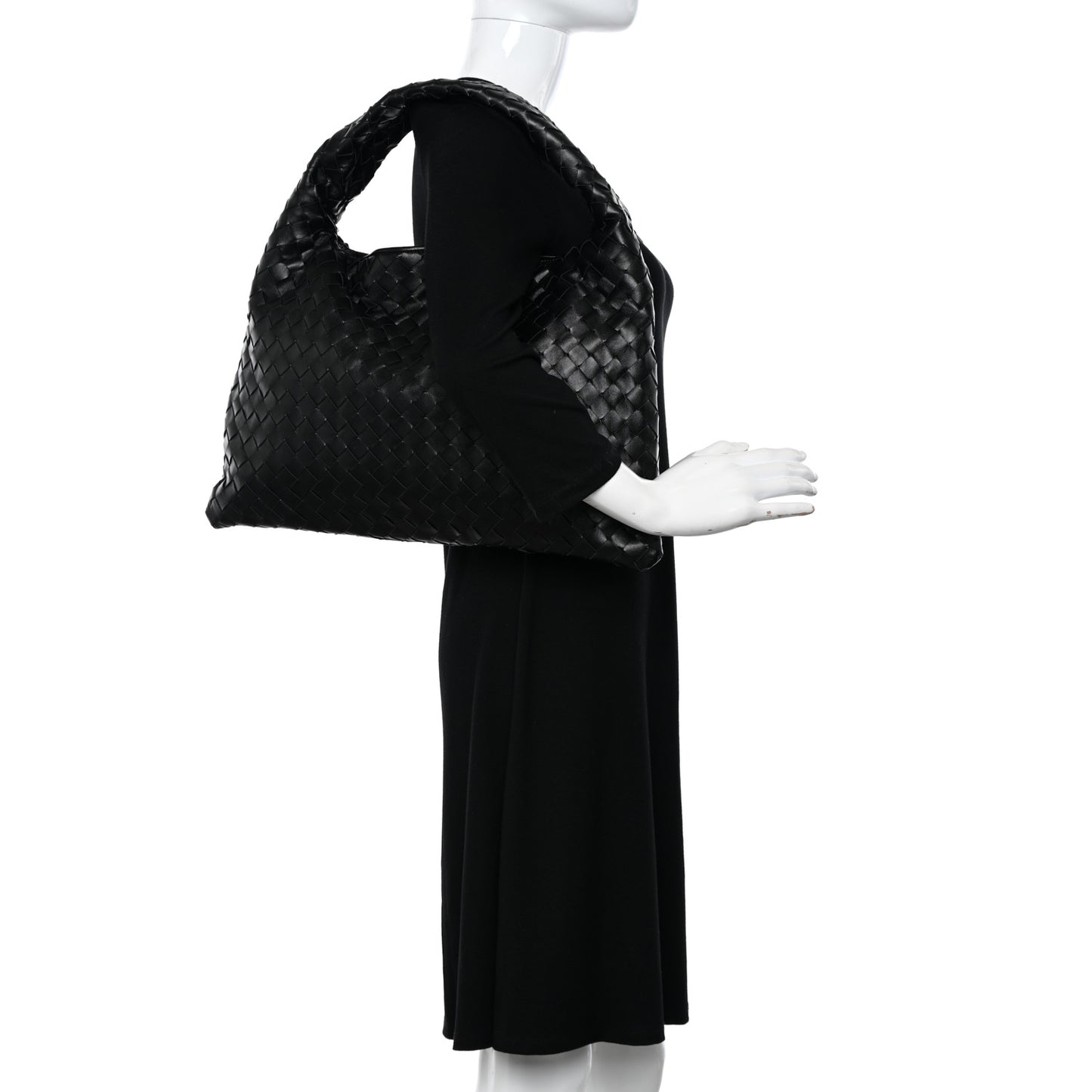 Calfskin Intrecciato Small Hop Black