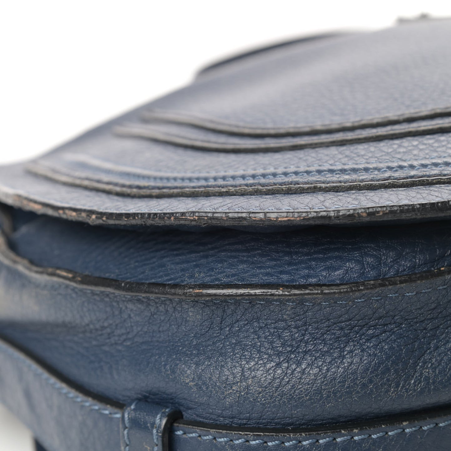 Calfskin Medium Marcie Round Crossbody Bag Navy