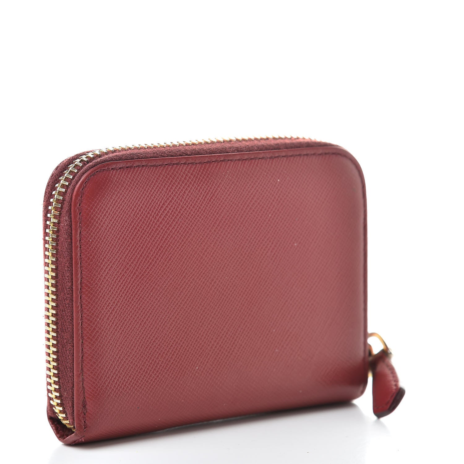 Prada Saffiano Metal Coin Purse Cherry 3 of 10