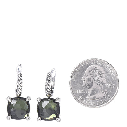 David Yurman Sterling Silver Green Orchid Diamond Chatelaine Drop Earrings 2 of 4