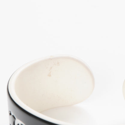 Chanel Resin CC Narrow Cuff Black White 3 of 5