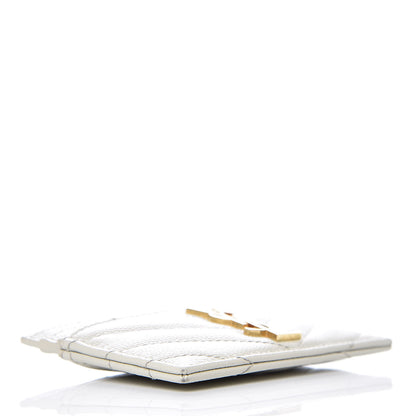 Saint Laurent Grain De Poudre Matelasse Chevron Card Case Crema Soft 4 of 8