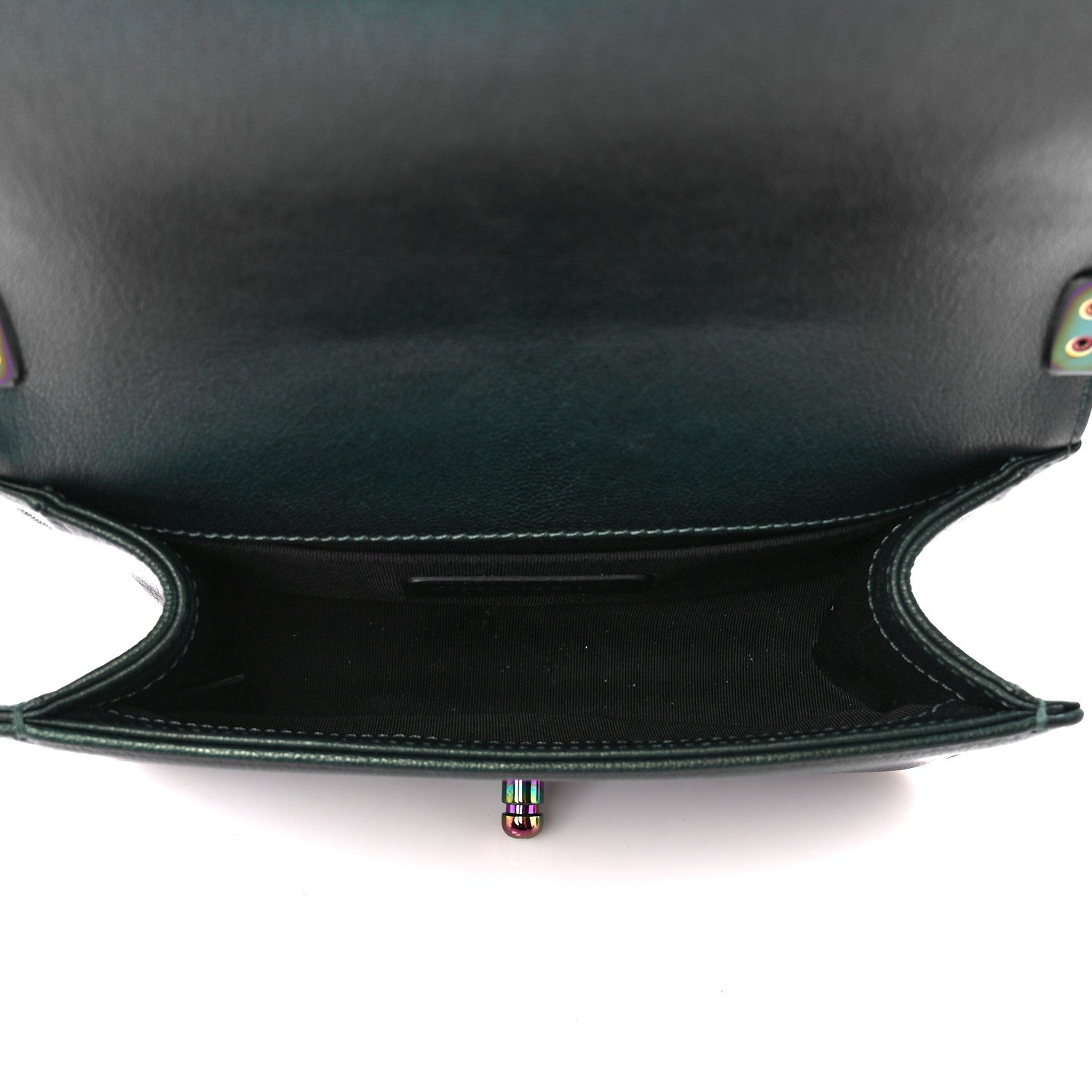 Chanel Iridescent Goatskin Quilted Small Boy Flap Green 5 of 10