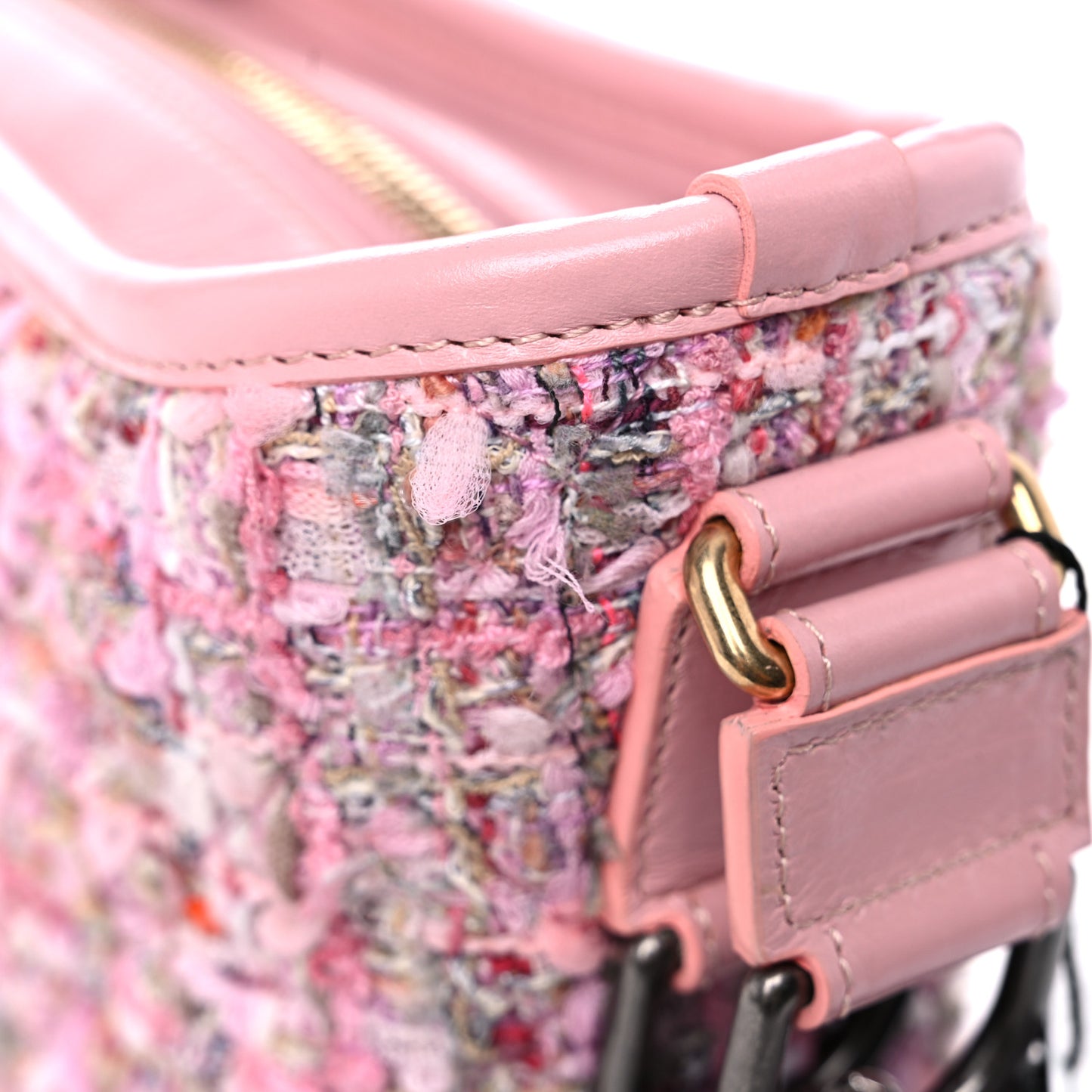 Tweed Calfskin Small Gabrielle Hobo Light Pink