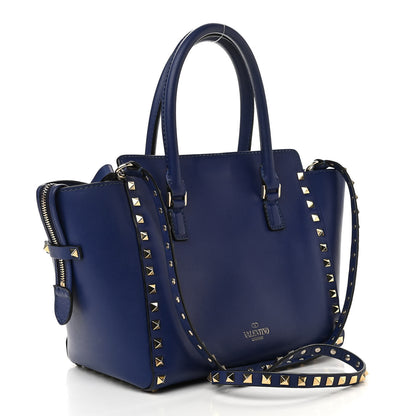 Valentino Garavani Vitello Small Rockstud Double Handle Tote Blue China 2 of 13