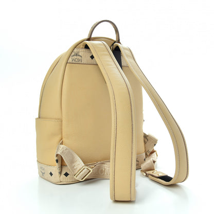 MCM Calfskin Visetos Small Backpack Beige 3 of 9