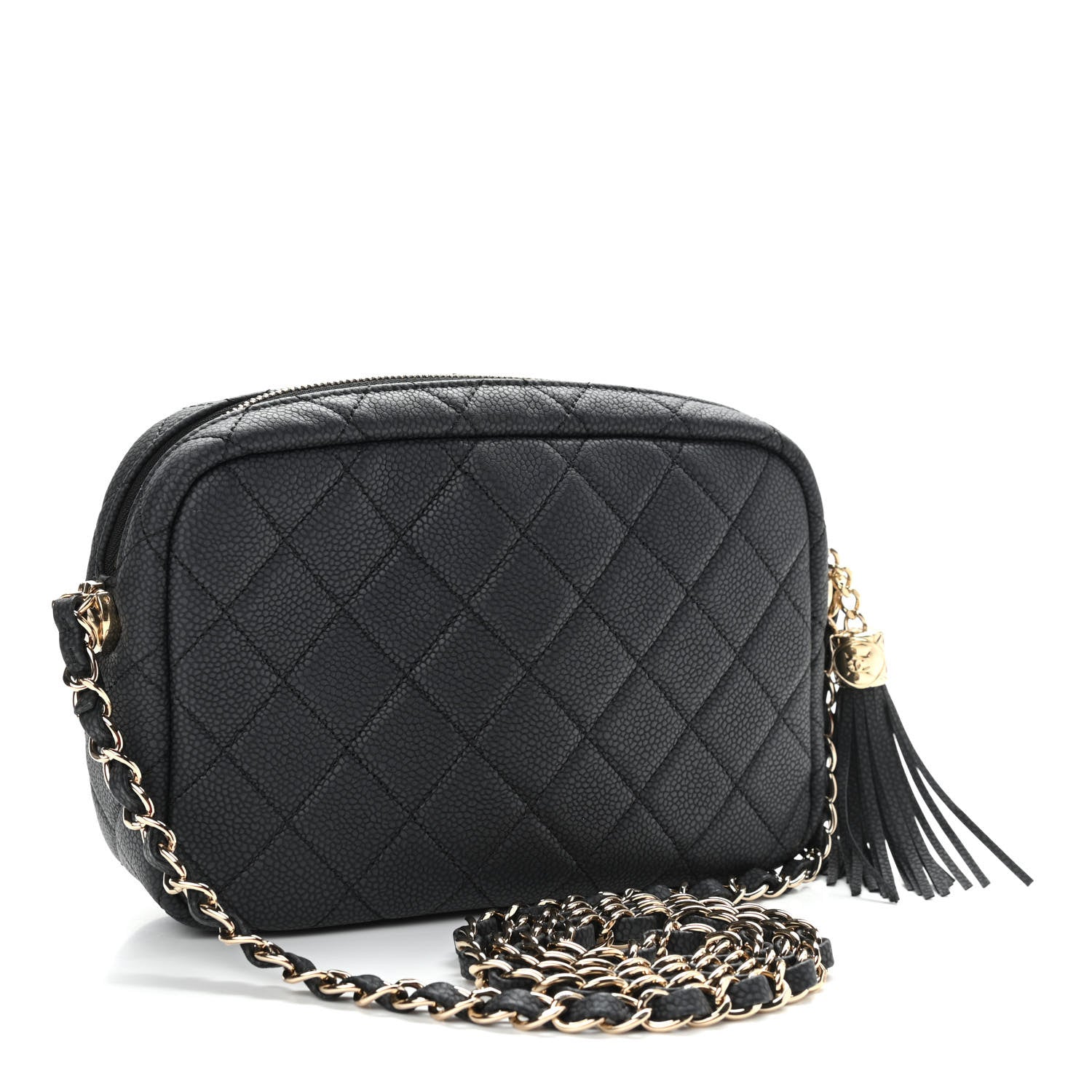 Chanel Iridescent Caviar Quilted Small Coco Tassel Camera Case Black 3 of 10