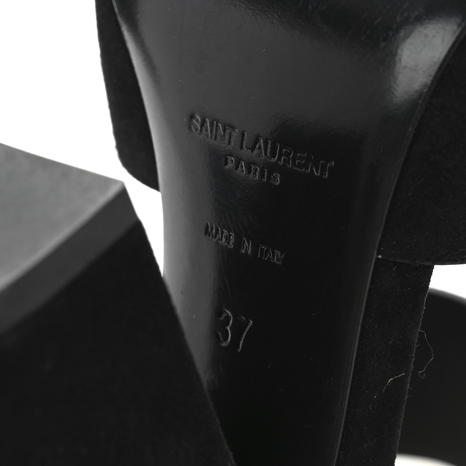 Saint Laurent Suede Oak 100 Mule Sandals 37 Black 7 of 9