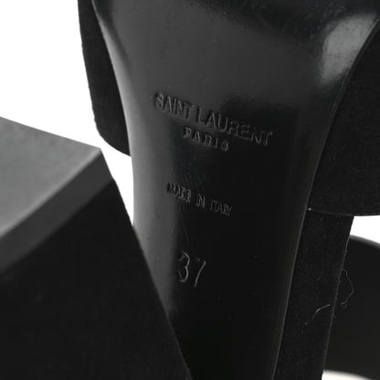 Saint Laurent Suede Oak 100 Mule Sandals 37 Black 7 of 9