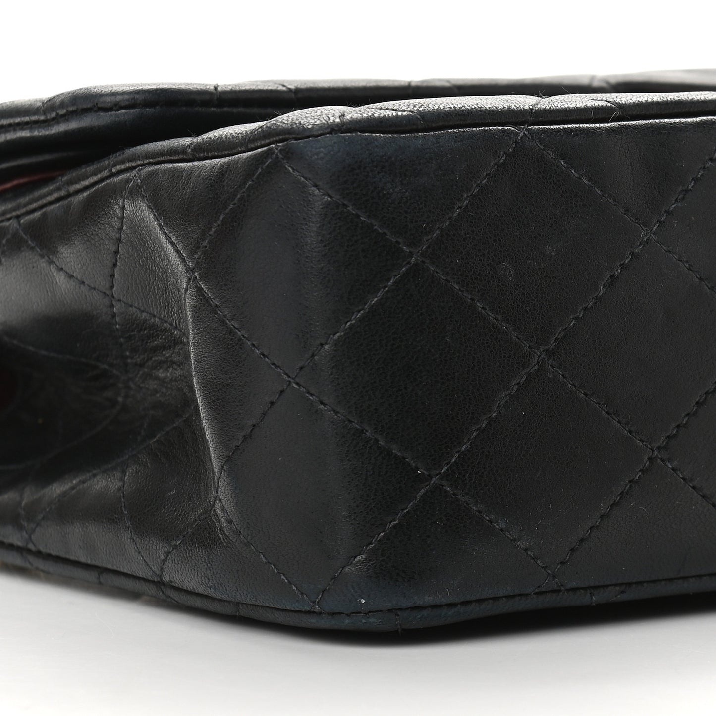 Lambskin Quilted Medium Double Flap Black