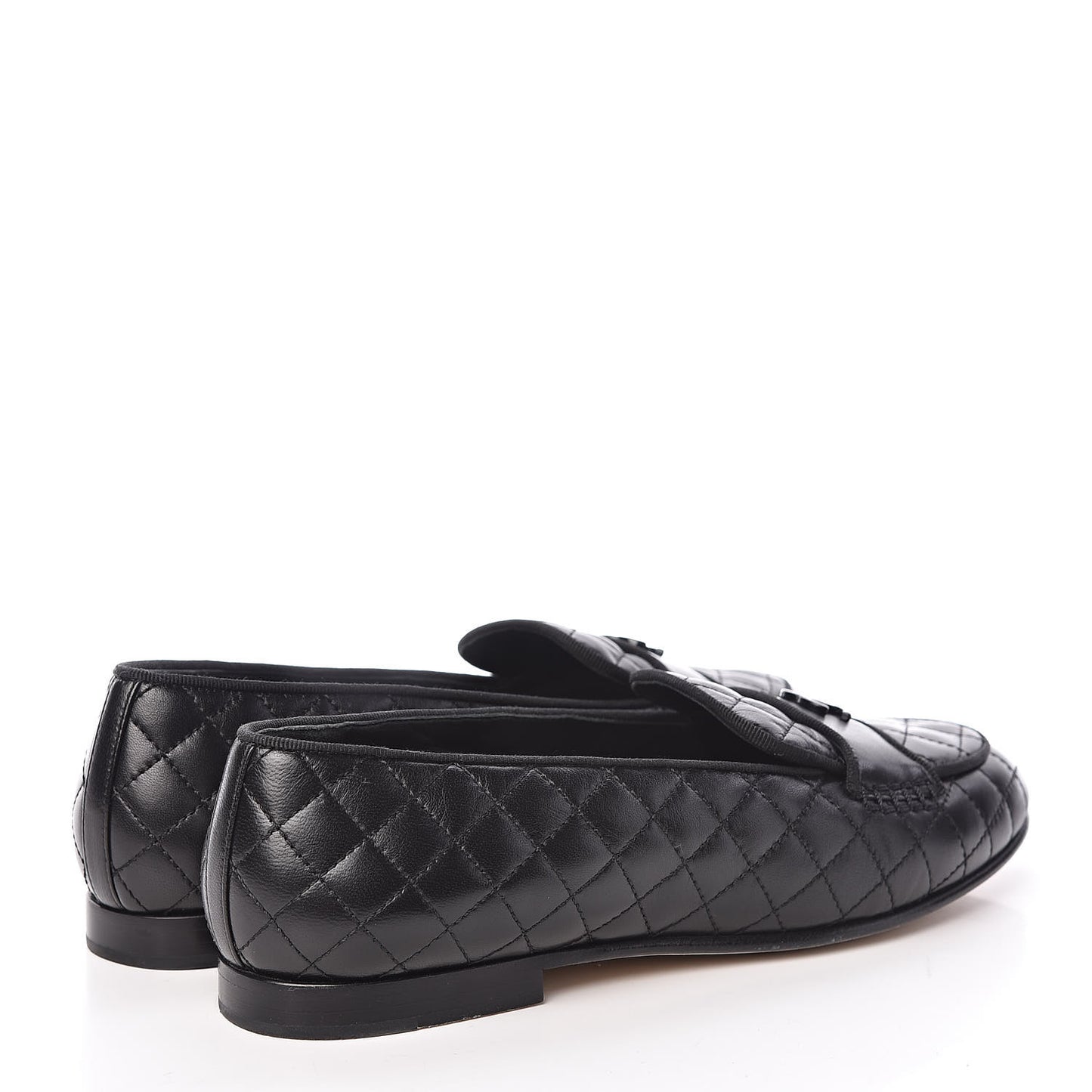 Lambskin Quilted CC Loafers 37.5 Black