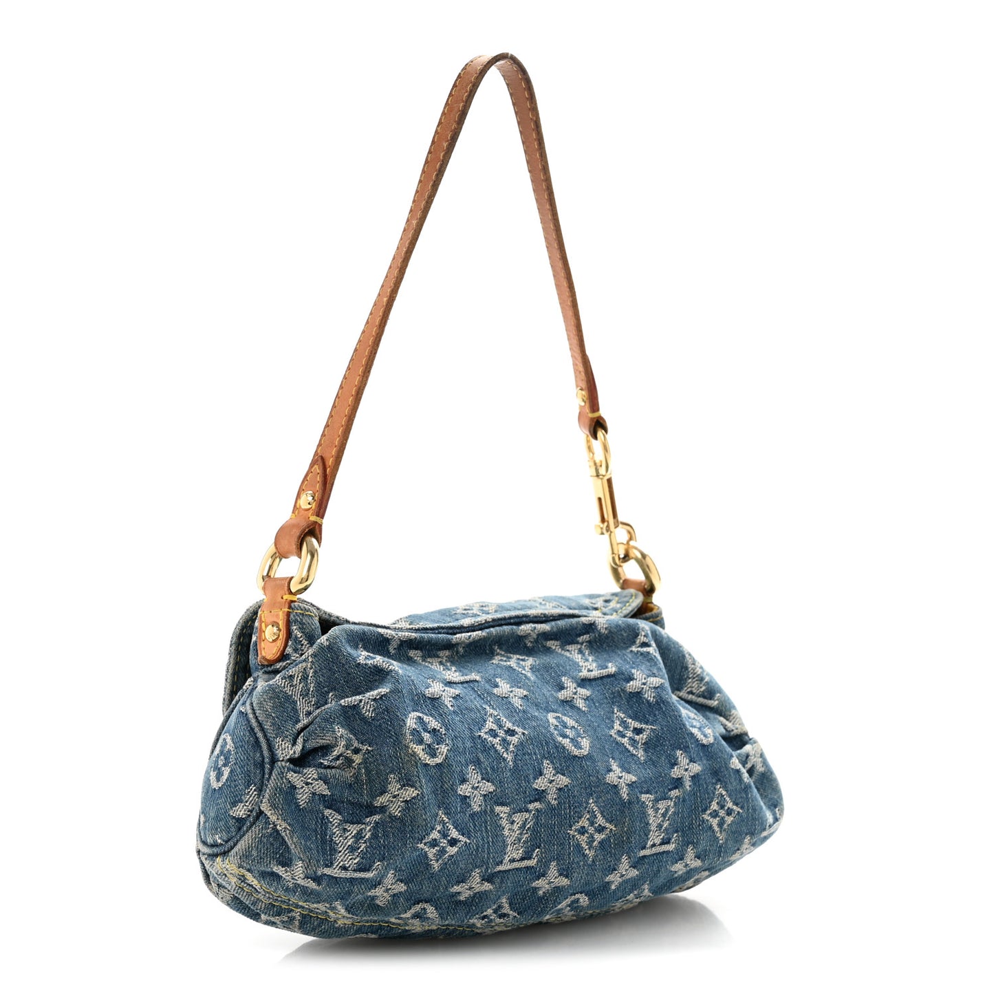 Monogram Denim Mini Pleaty Blue
