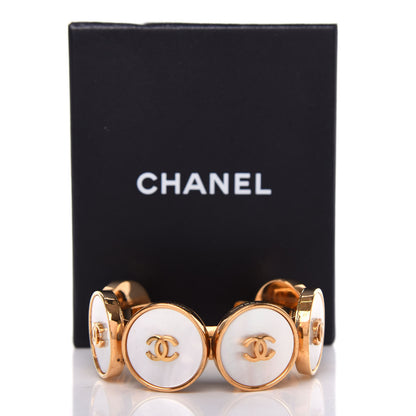 Chanel Pearl CC Cuff Bracelet Gold 5 of 5
