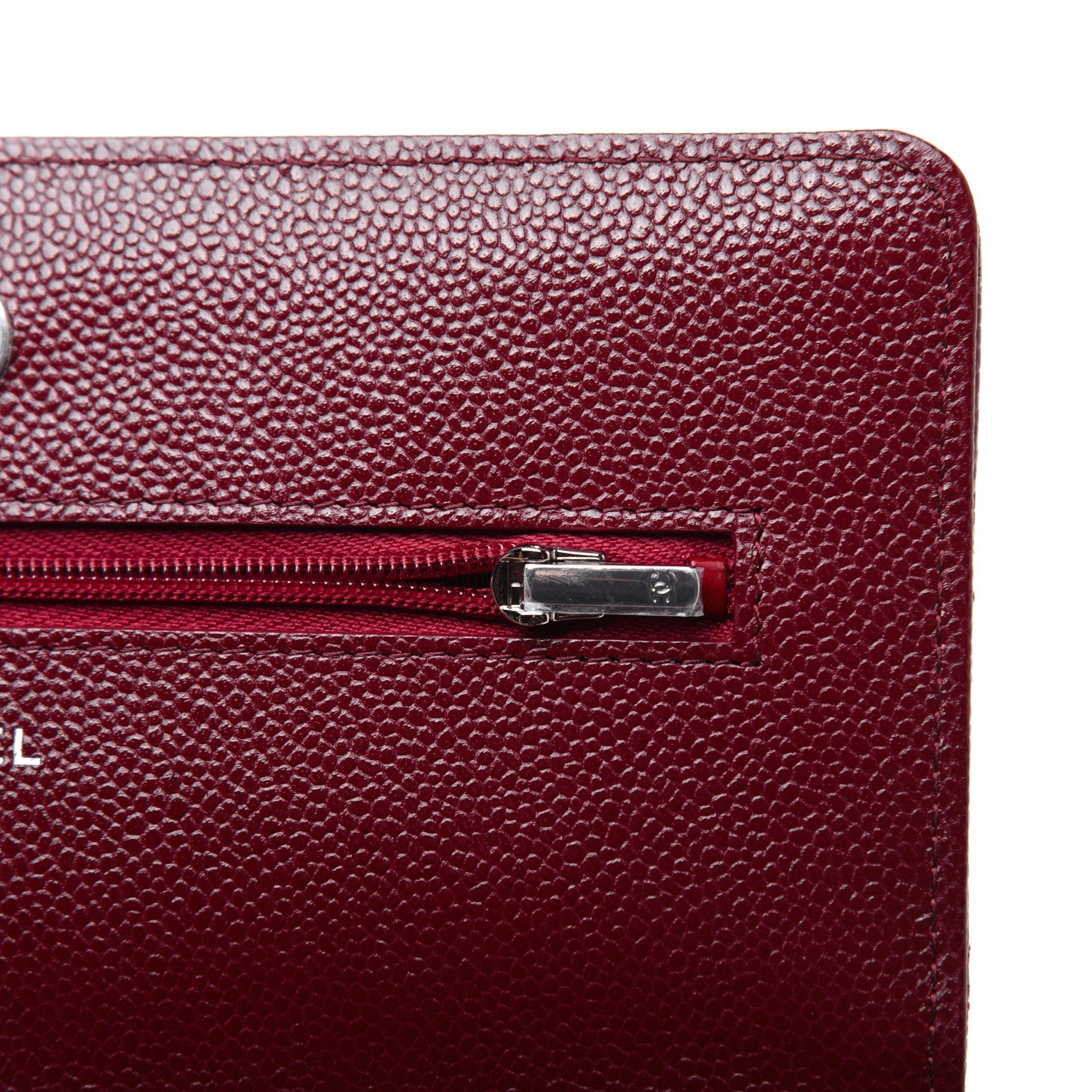 Chanel Caviar Quilted Wallet on Chain WOC Burgundy 14 of 18