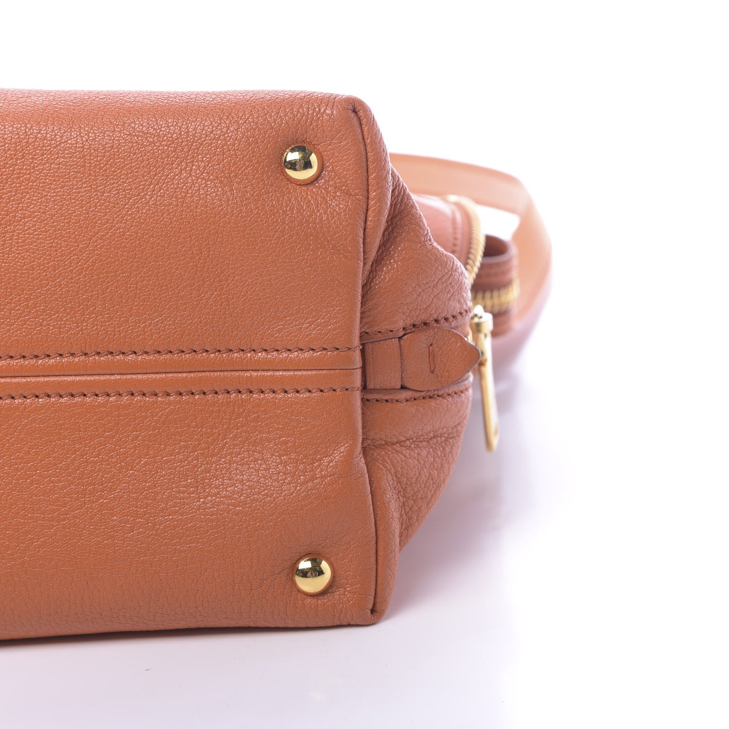Miu Miu Goatskin Madras Zip Tote Papaya 10 of 10