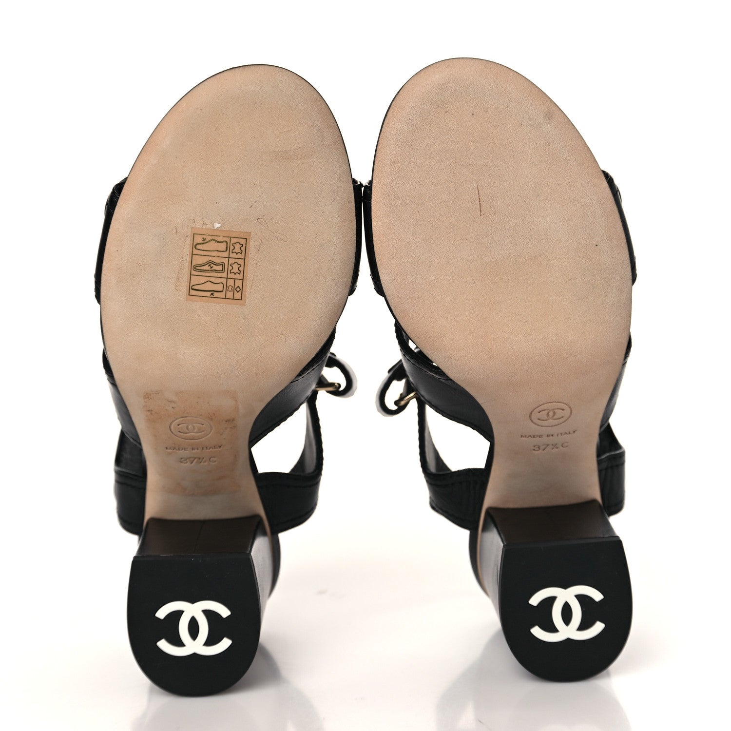 Chanel Goatskin CC Turnlock Sandals 37.5 Black 5 of 9