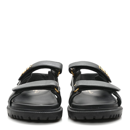Christian Dior Lambskin Dioract 10mm Sandals 38 Black 2 of 8