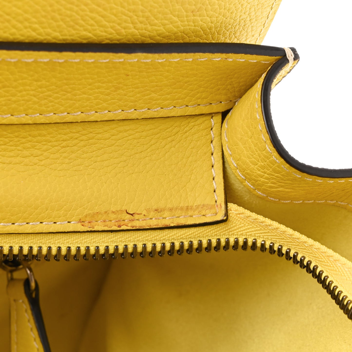 Drummed Calfskin Mini Luggage Citron