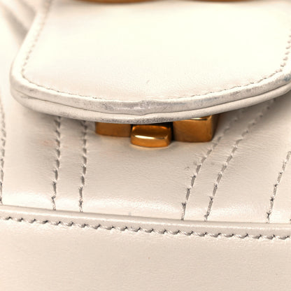 Gucci Calfskin Matelasse Animal Studs Medium GG Marmont Shoulder Bag Mystic White 19 of 20