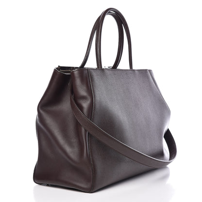 Fendi Vitello Elite Regular 2Jours Tote Caffe Noir 3 of 22