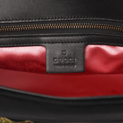 Gucci Velvet Matelasse Loved Embroidered Medium GG Marmont Shoulder Bag Black 6 of 11