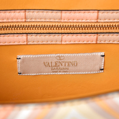 Valentino Garavani Vitello Native Couture 1975 Medium Glam Lock Rockstud Flap Mandarin Sorbet 6 of 8