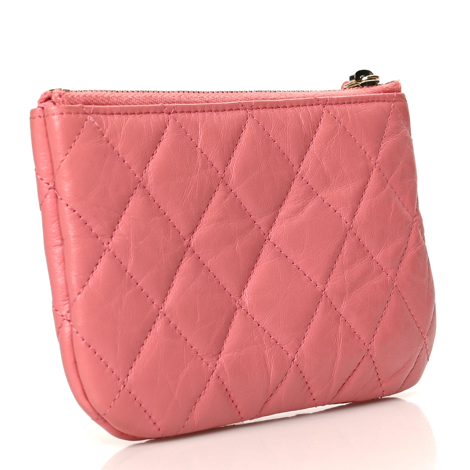 Chanel Aged Calfskin Quilted Small Reissue Cosmetic Case Pink 3 of 7