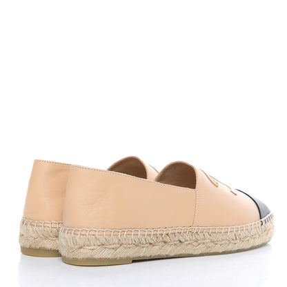 Chanel Lambskin CC Espadrilles 37 Beige Black 4 of 10