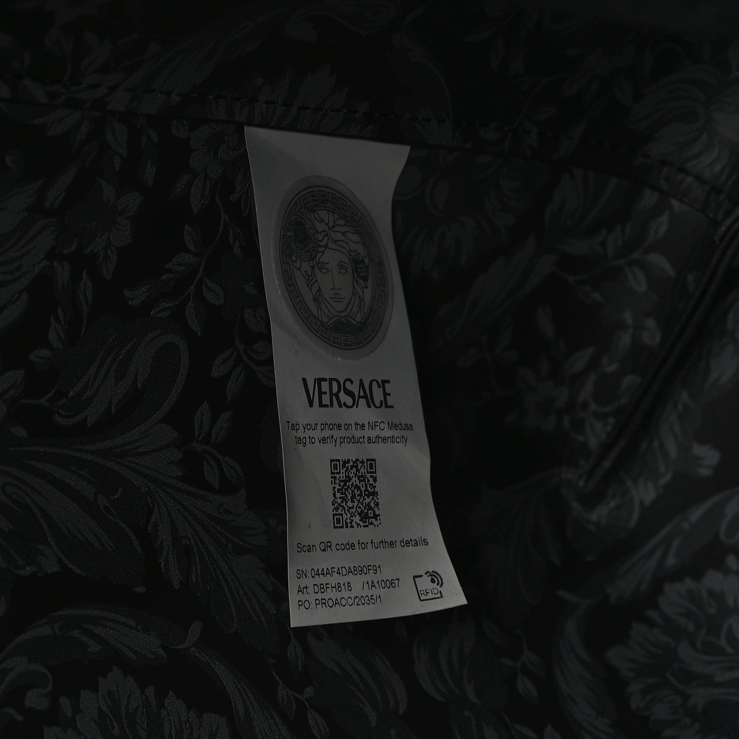Versace Calfskin Virtus Tote Black 7 of 10