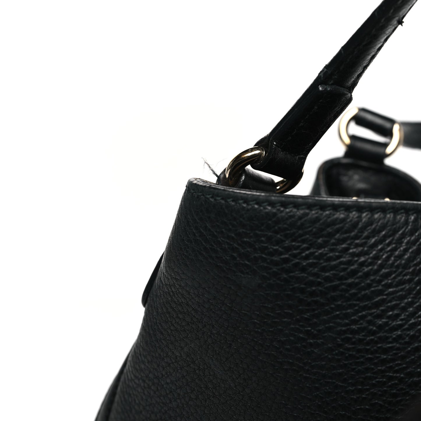 Pebbled Calfskin Small Soho Shoulder Bag Black