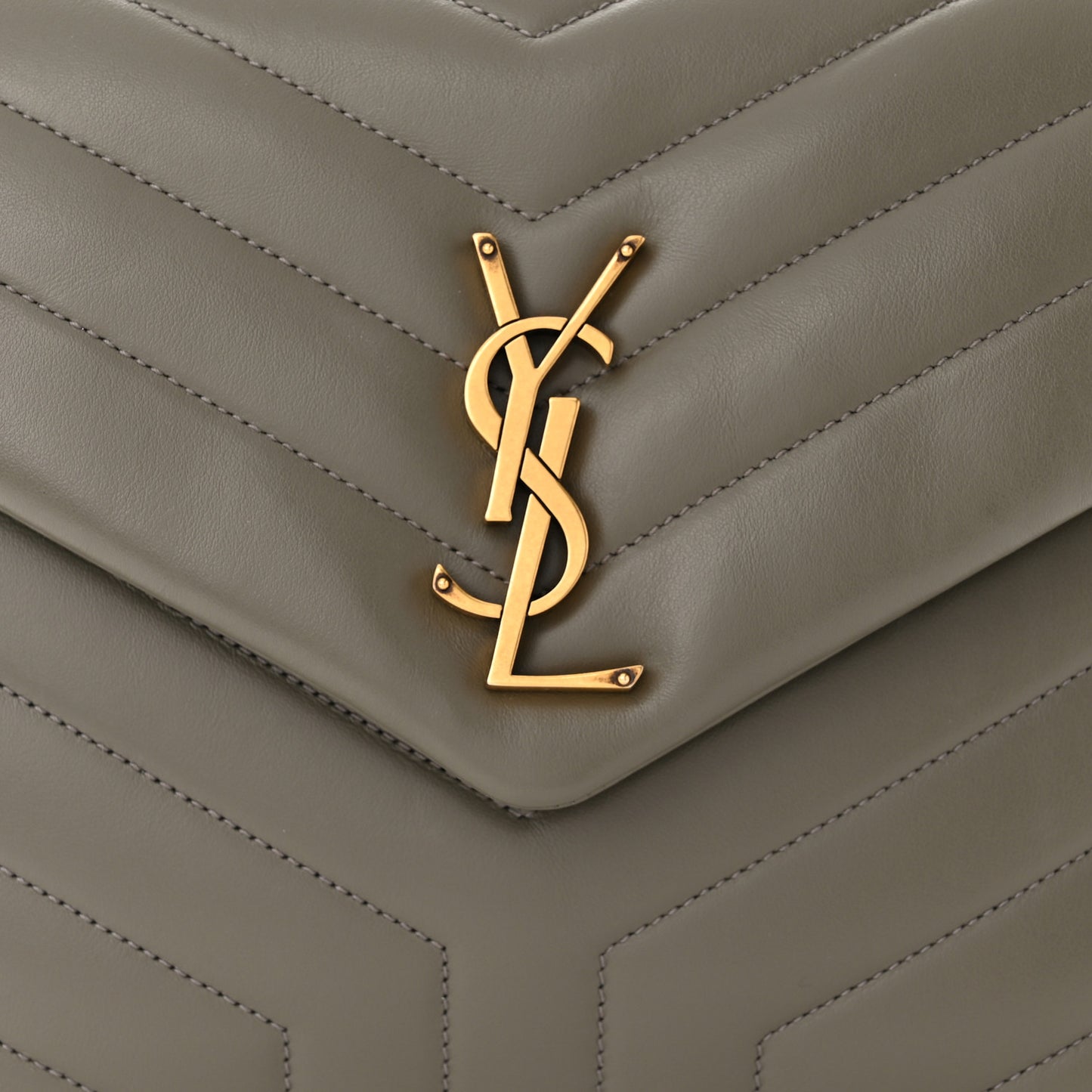 Calfskin Y Quilted Monogram Medium Loulou Chain Satchel Storm