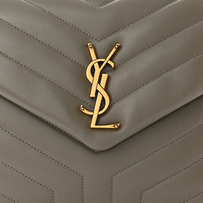 Saint Laurent Calfskin Y Quilted Monogram Medium Loulou Chain Satchel Storm 8 of 10