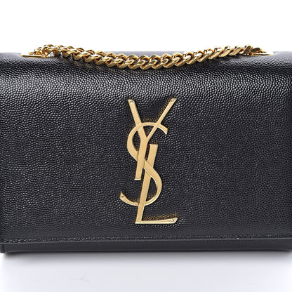 Saint Laurent Grain De Poudre Small Monogram Kate Satchel Black 10 of 12