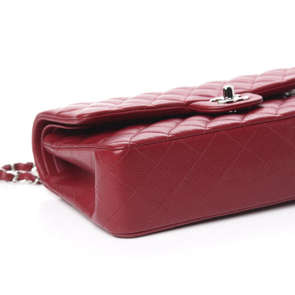 Chanel Caviar Quilted Medium Double Flap Dark Red 9 of 13