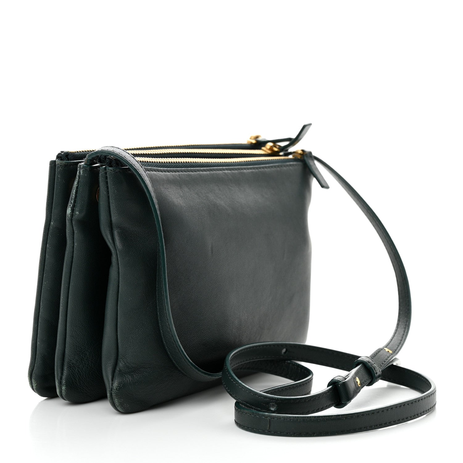 Celine Lambskin Small Trio Crossbody Bag Amazone 3 of 18