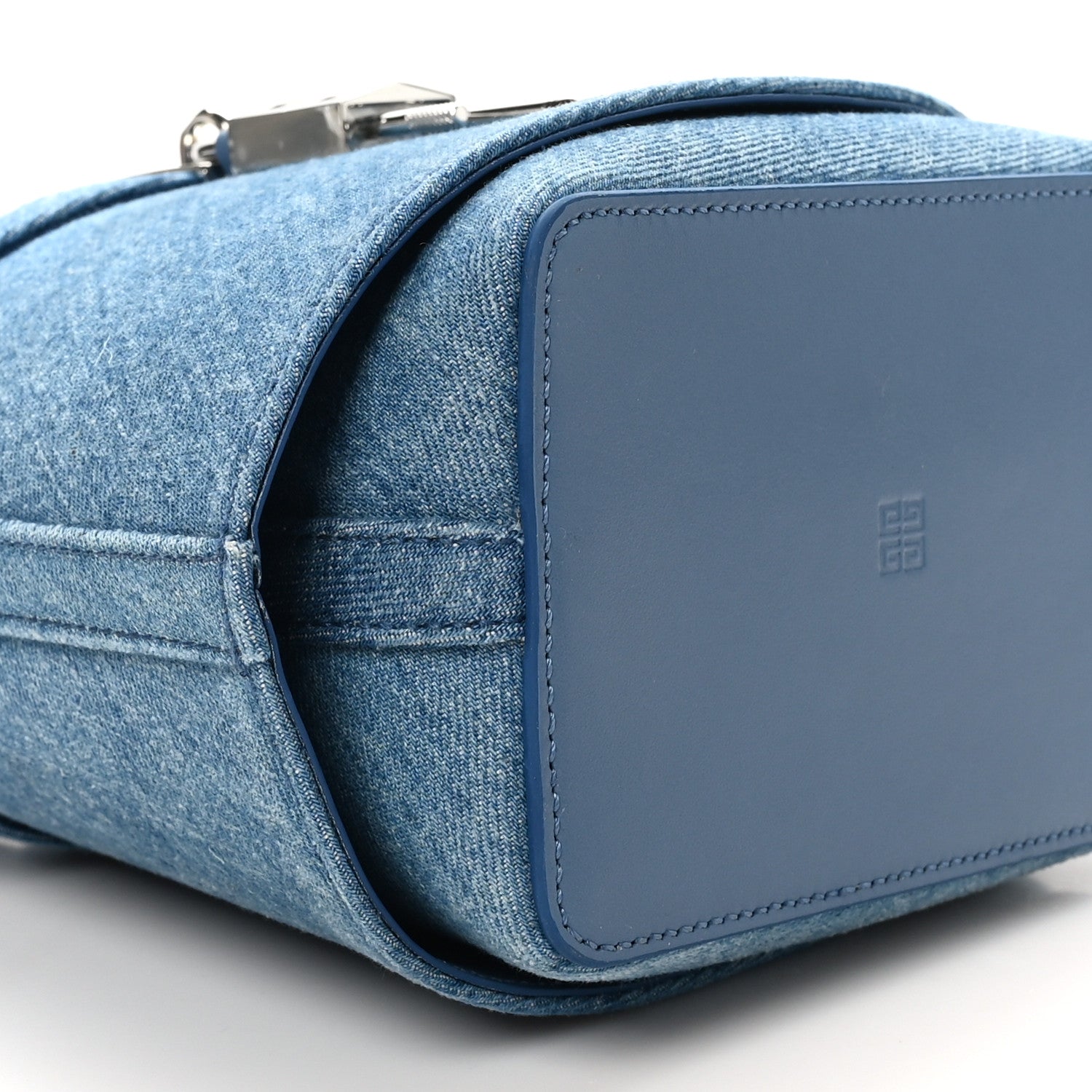 Givenchy Denim Shark Lock Bucket Bag Medium Blue 8 of 9