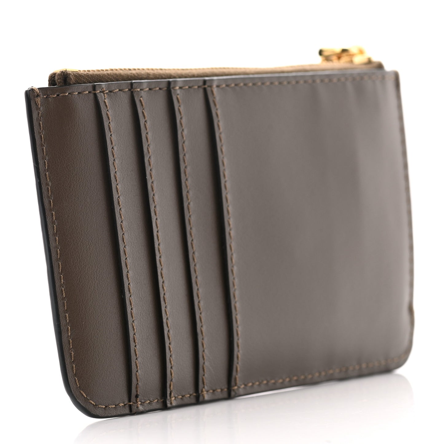 Vitello Soft F is Fendi Bi-Color FF 1974 Embossed Key Case Pouch Maya Black