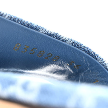 Gucci New Denim GG Monogram Horsebit Flat Slide Sandals 36 Blue 9 of 10