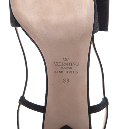 Valentino Garavani Suede Bowow Slingback Pumps 38 Black 8 of 11