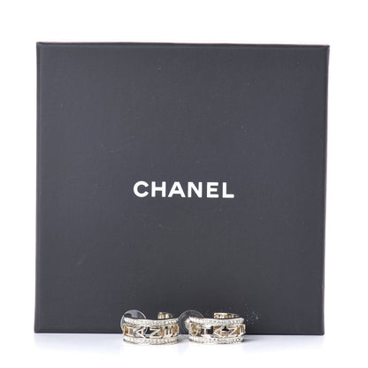 Chanel Metal Crystal Bow-tiful CC Hoop Earrings Gold 6 of 6
