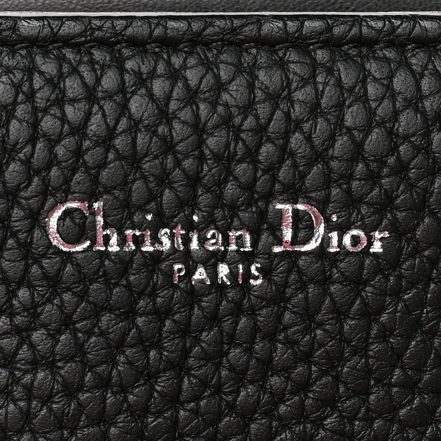 Grained Calfskin Large Diorever Flap Black