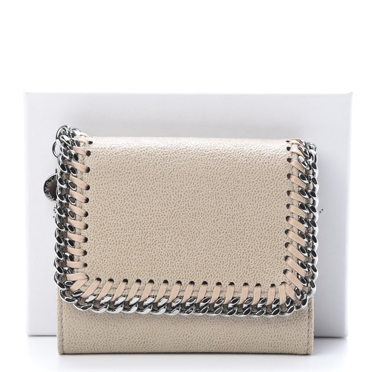 Shaggy Deer Small Falabella Flap Wallet Beige