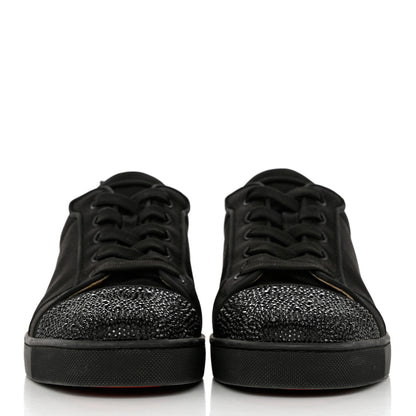 Christian Louboutin Satin Strass Louis Junior Flat Sneakers 43 Black 2 of 12