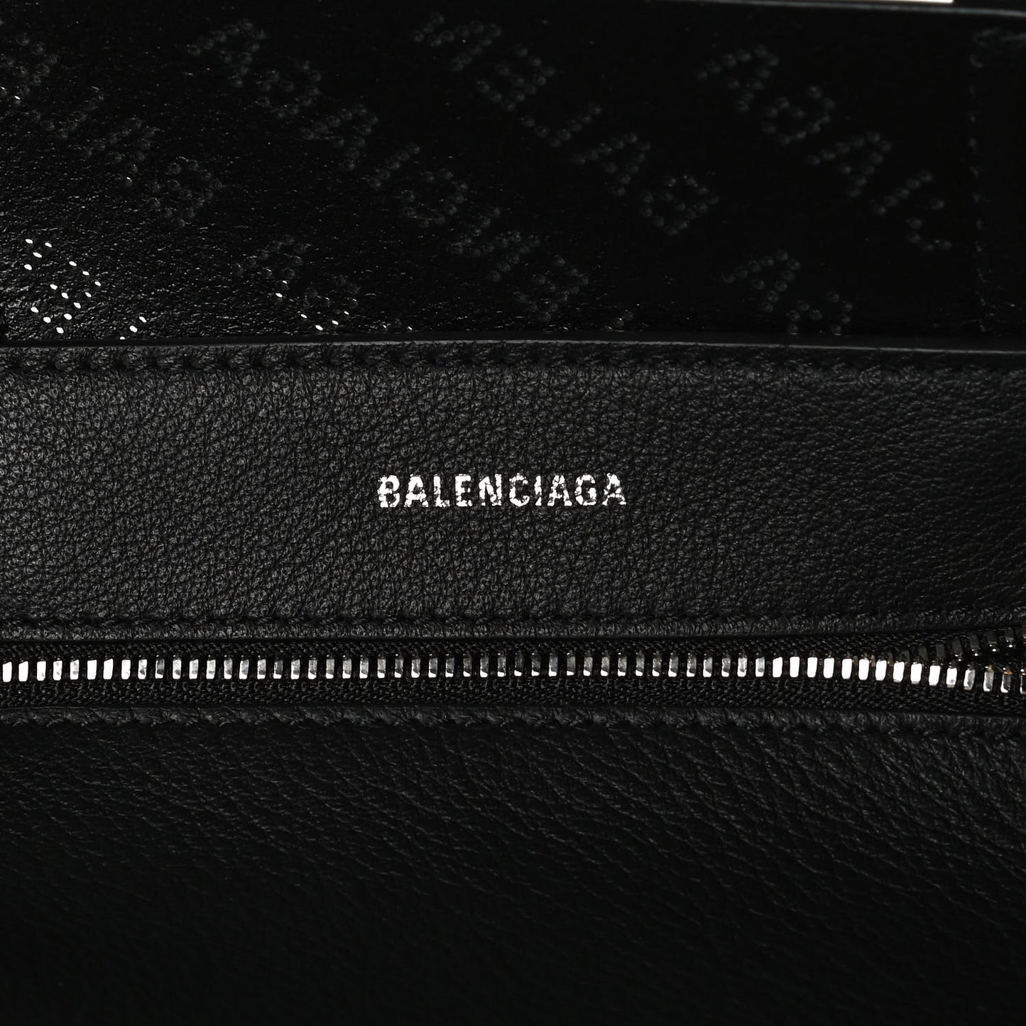 Smooth Calfskin Logo Perforated XXS Everyday Tote Black