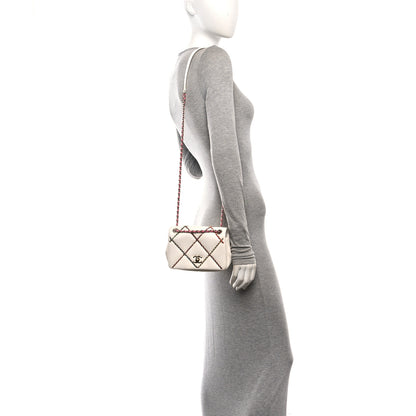 Chanel Lambskin Small Entwined Chain Flap White Multicolor 2 of 10