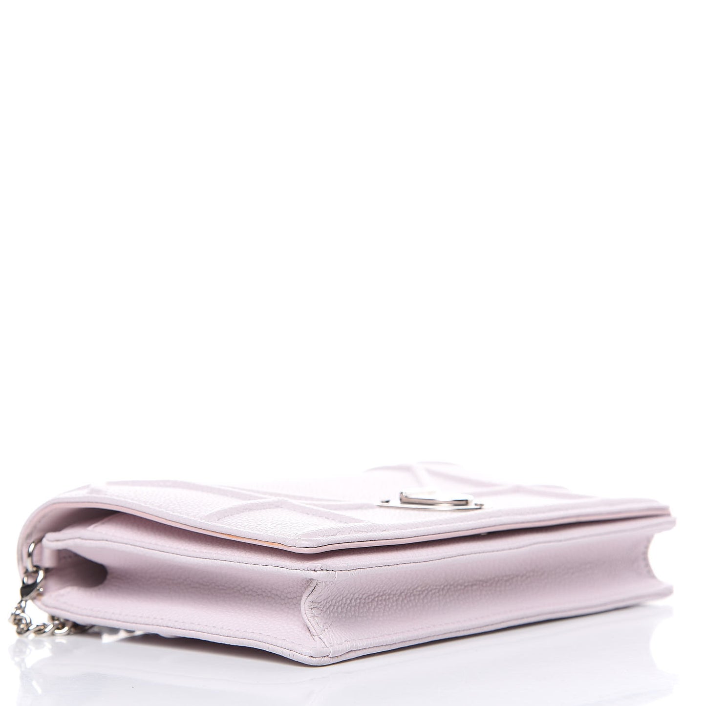 Grained Calfskin Diorama Wallet on Chain Pouch Rose Poudre