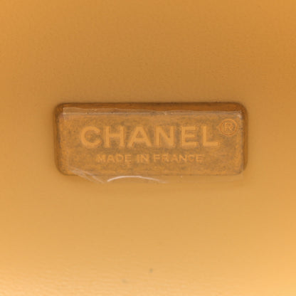 Chanel Lambskin Quilted CC Bubble Vanity Case With Chain Light Yellow 6 of 10
