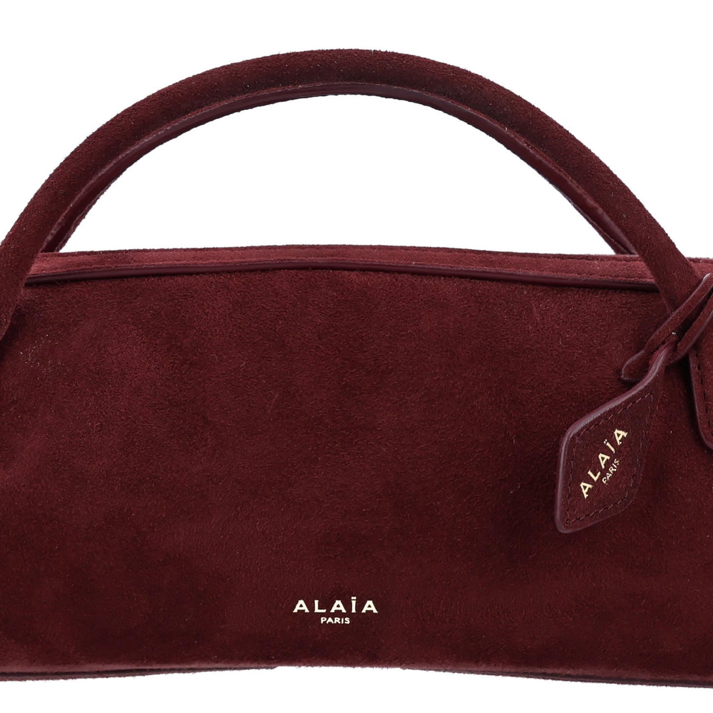Suede Goatskin Teckel Clutch Rouge Grenat