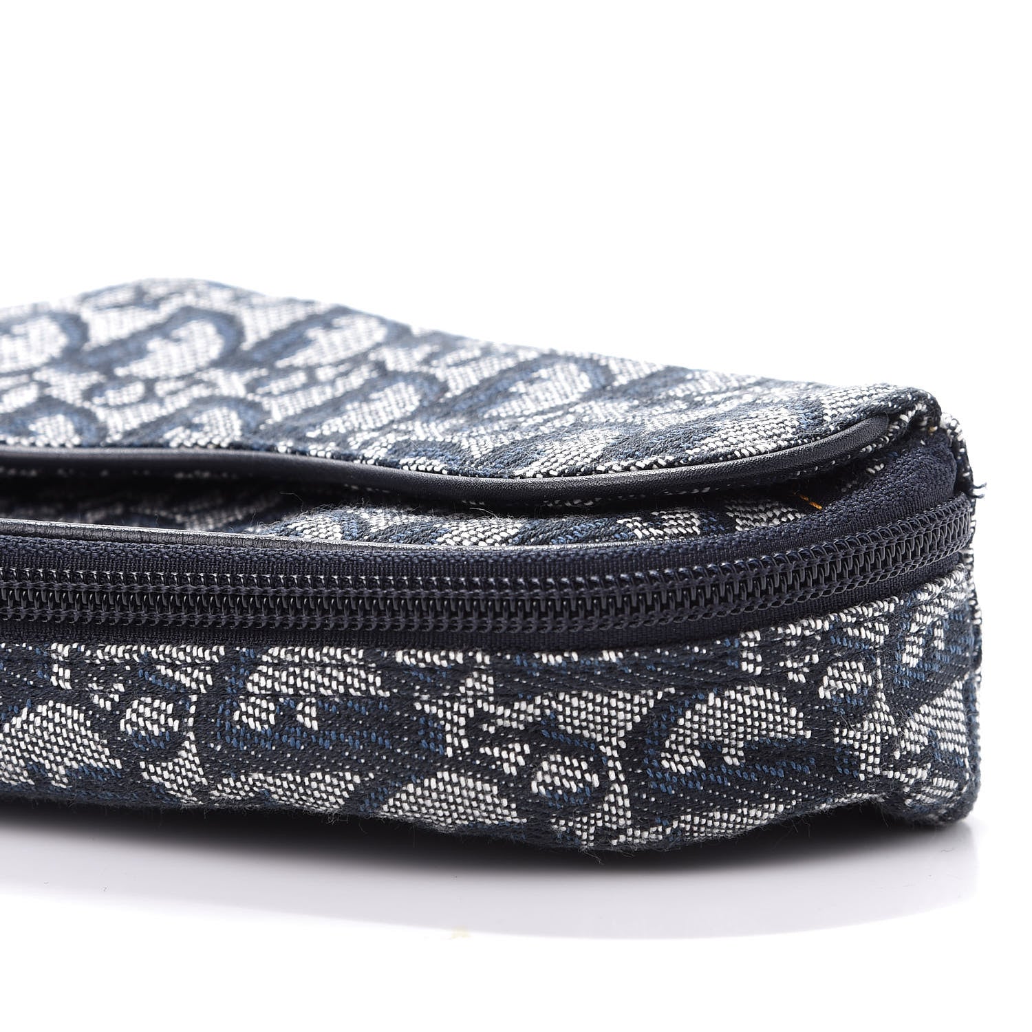 Christian Dior Monogram Mini Saddle Zip Pouch Navy Blue 9 of 10