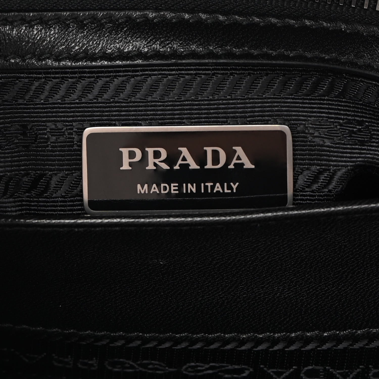 Prada Nappa Triangle Stitched Large Spectrum Bag Black 6 of 14